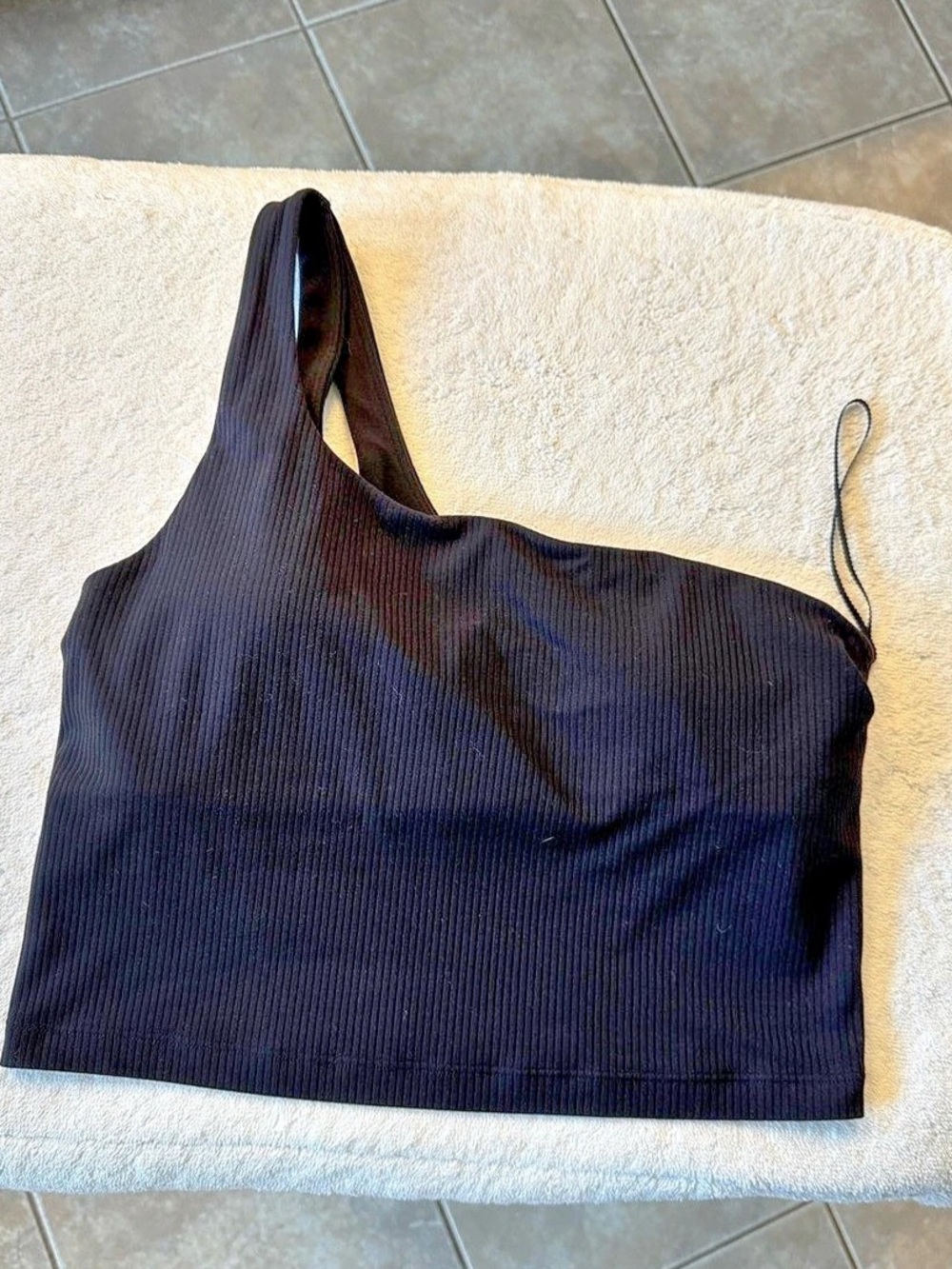 lululemon Ribbed Nulu Asymmetrical Yoga Tank Top Black